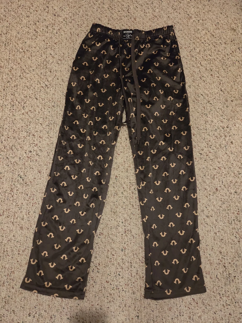 True Religion Men's Black Logo Print Lounge Pants